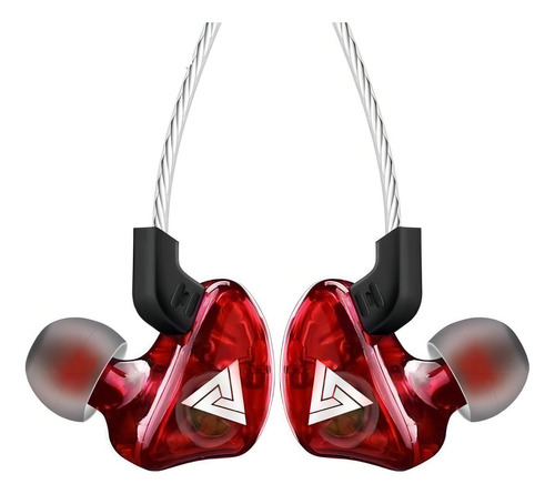 Fone de ouvido in-ear gamer QKZ CK5 vermelho