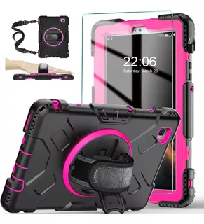 Funda De Uso Rudo Con Mica P/samsung Galaxy Tab A7 Lite 8.7