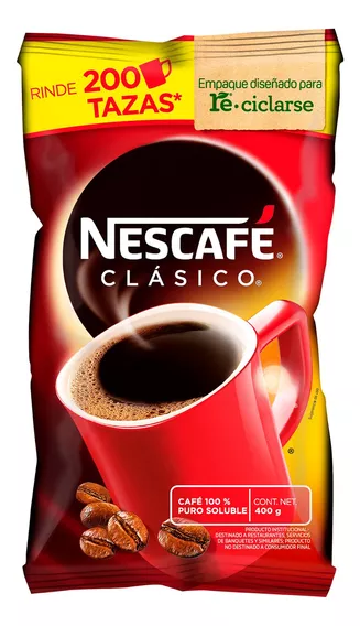 Bebida Soluble Nescafé Clásico 100% Puro 400g