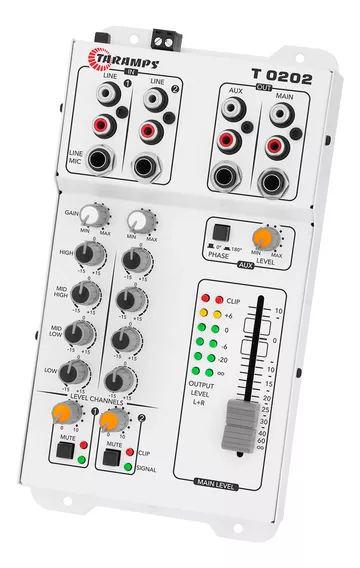 Mesa De Som Taramps T0202 Equalizador Som Automotivo 0202 2 Entradas Mixer 12V Equalizadora P10 Rca