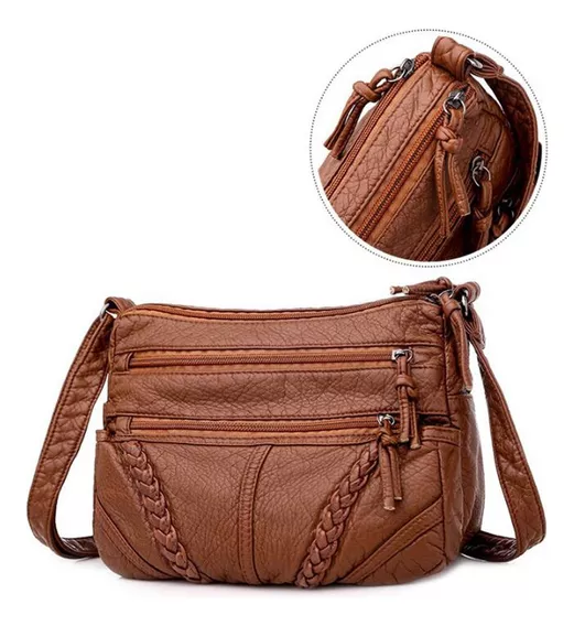 X Bolso De Piel Suave Para Mujer Con Gran Capacidad Proof D