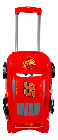 Mochila De Carrito Cars 3d, Rayo Mcqueen Original Primaria 1