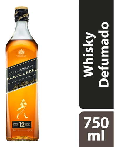 Whisky Escocês Blended Black Label Johnnie Walker Garrafa 750ml