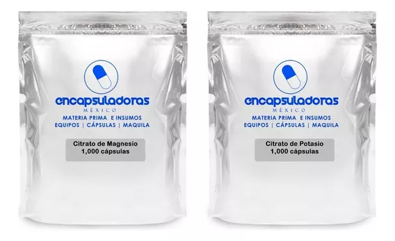 Citrato De Magnesio Y Citrato De Potasio 1,000 Capsulas C/u Sabor Natural