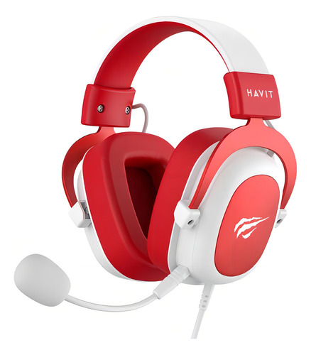 Headset Gamer Havit H2002d, Conector P2, Branco Com Vermelho