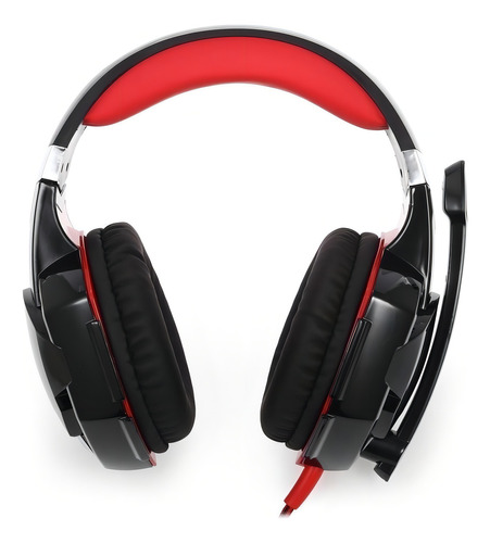 Fone de ouvido over-ear gamer Kotion Gamer G2000 preto e vermelho com luz LED