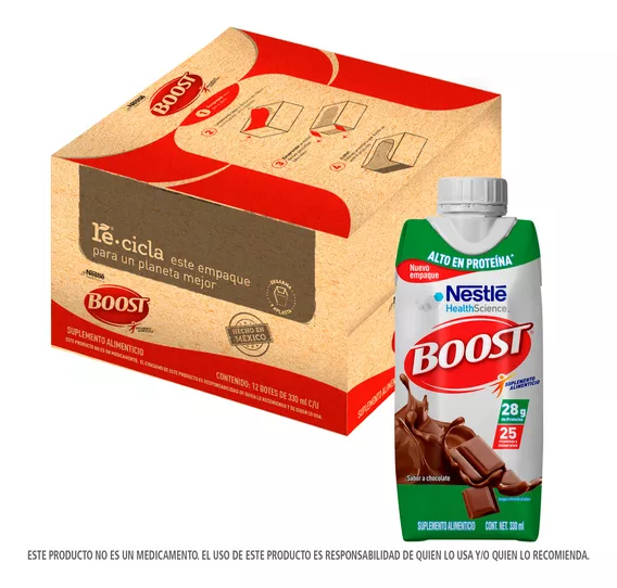 Suplemento Alimenticio Boost Alto En Proteína X12 Und 330ml