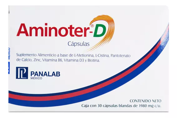 Aminoter D Suplemento Anti Caída De Cabello Vitamina D 30cap