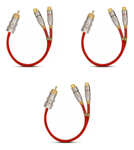 Kit Cabo Rca Y Plug Em Metal Isolamento Dielétrico Techone