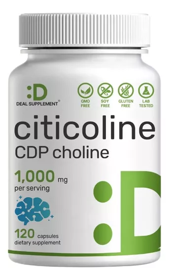 Citicoline Cdp Colina 1000mg Energía Cerebral 120 Americano Sabor Sin Sabor