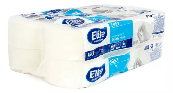 2 Cajas Elite 5957 Papel Higienico Jr 12 Rll 180 M Y 9 Cm Hd