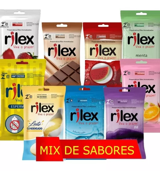 Preservativo Rilex Mix De Sabores Caixa C/ 105 Unidades 35x3