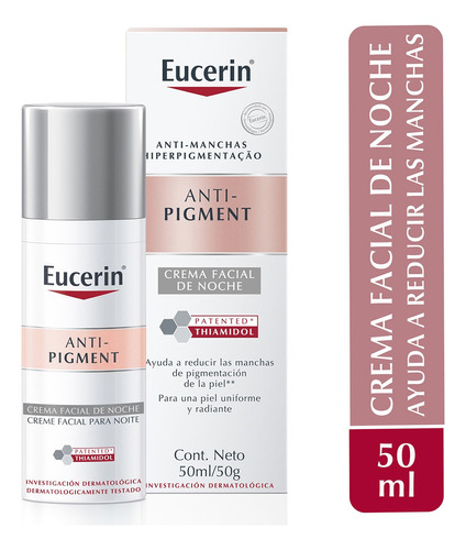 Crema Facial Eucerin Anti Pigment Anti manchas Noche 50ml Tipo de piel Todos