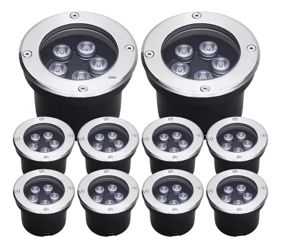 Kit 10 Spot Led Balizador Piso 5w Embutir Branco Quente/frio