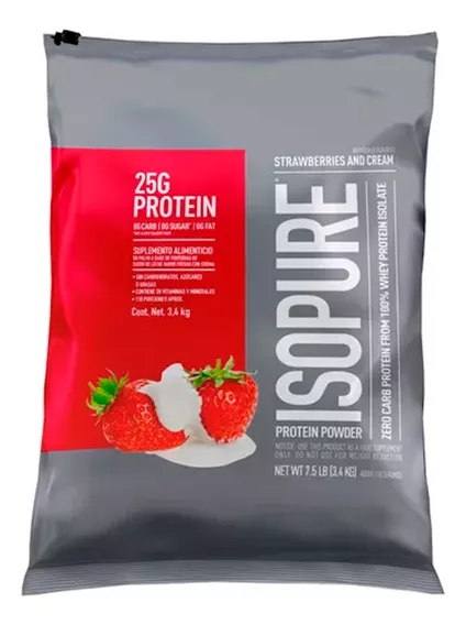 Isopure Proteína Cero Carbohidratos 7.5 Lbs Sabor Fresa Con Crema