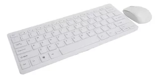 Kit Mini Teclado Mouse Inhalambricos 2.4 Ghz Blanco 