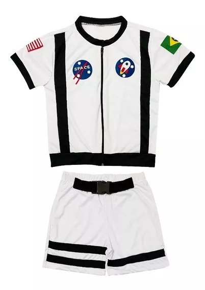 Fantasia Astronauta Shorts E Camiseta Infantil Carnaval