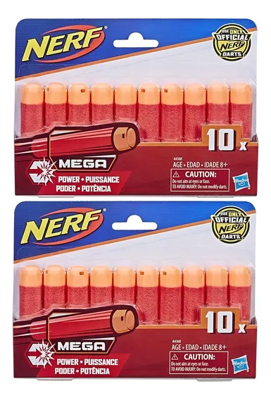 Combo Kit 2 Refil 10 Dardos Para Lançador Nerf Mega A4368