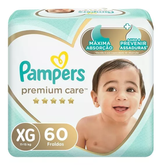 Fraldas Pampers Premium Care Xg 60 Unidades