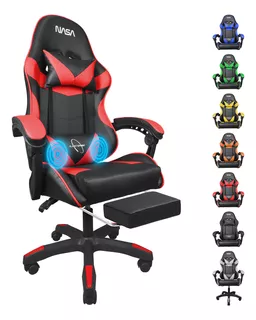 Silla Gamer Nasa Masaje Escritorio Ajustable Con Reposa Pies