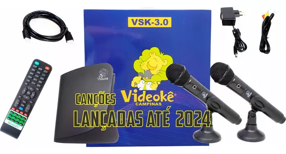 Aparelho Karaokê Videokê Vsk3.0 C/12.649 Canções Na Mémoria 