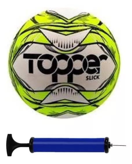 Bola Futebol Campo Topper Slick + Bomba De Ar - Amarela Cor Amarelo