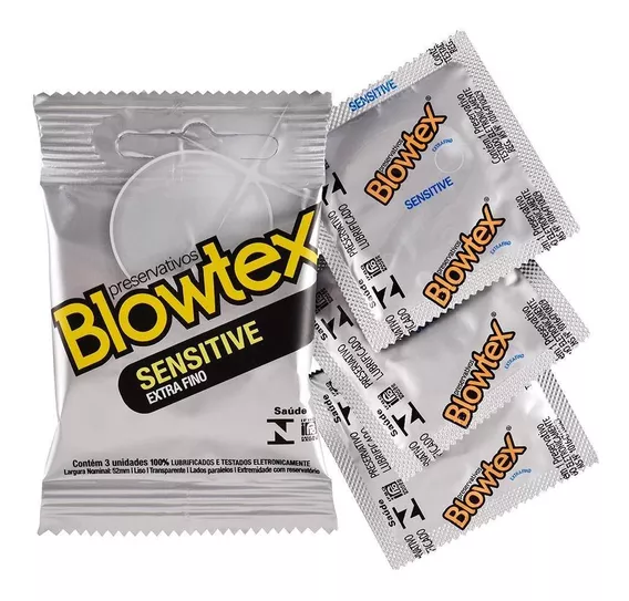 Preservativo Blowtex Extra Fino Sensitive Com 3 Unidades