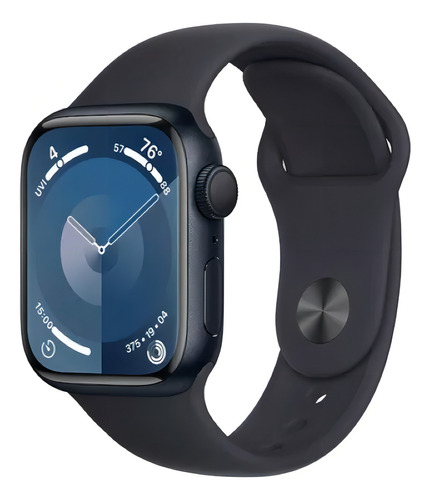 Apple Watch Series 9 GPS • Caixa meia-noite de alumínio – 45 mm • Pulseira esportiva meia-noite – M/G