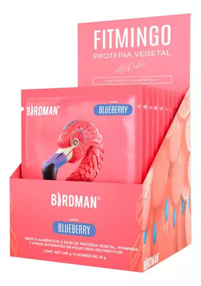 Birdman Proteína Fitmingo By Ale Rubio Sabor Blueberry (caja