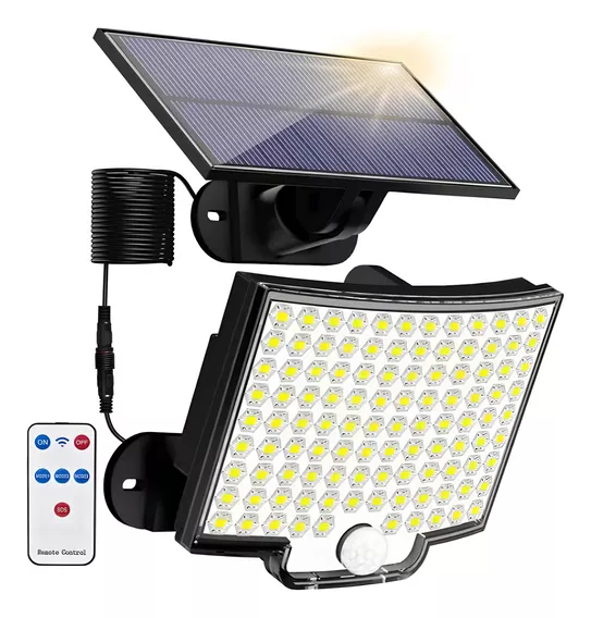 Refletor Solar Luminária De Led 200w Com Controle Remoto