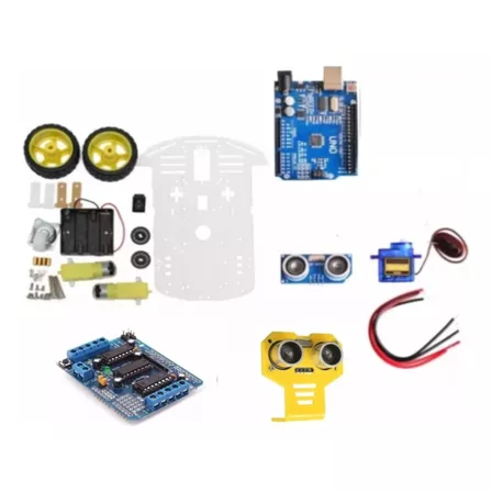 Kit Chassi Carro 2wd Arduino Completo Motor Roda L298n Sr04