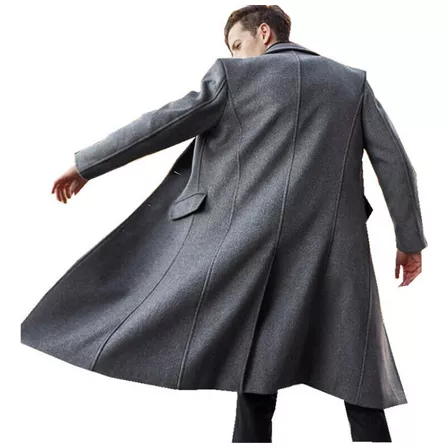 Sobretudo Longo De Lã De Inverno Trench Coat Masculino