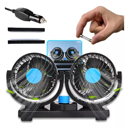 Ventilador Automotivo Duplo Com Ajuste P/ Carro Caminhão 12v