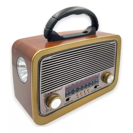 Rádio Portátil Retro Recarregável Am/fm Bluetooth Lanterna 110V/220V