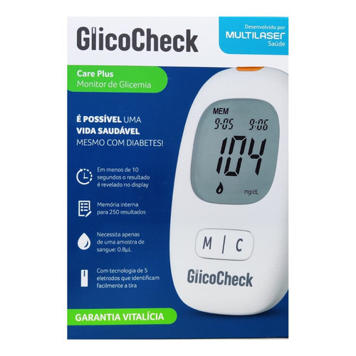 Monitor De Glicemia Glicocheck Multilaser Hc487 Cor Branco