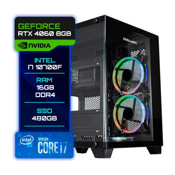 Pc Gamer Bluepc Intel I7 10700f 16gb Rtx 4060 8gb Ssd 480gb