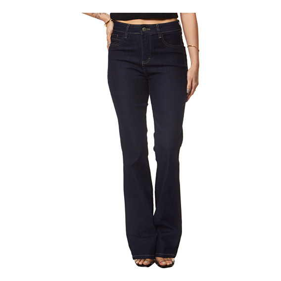 Calça Jeans Boot Cut Feminina Adulto Azul Sawary