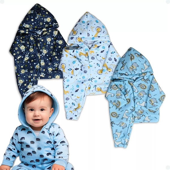 Kit 3 Conjunto Inverno Infantil Soft Roupa De Frio Menino