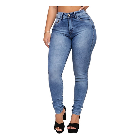 Calça Jeans Feminina Cós Alto Empina Bumbum Patria Brasil