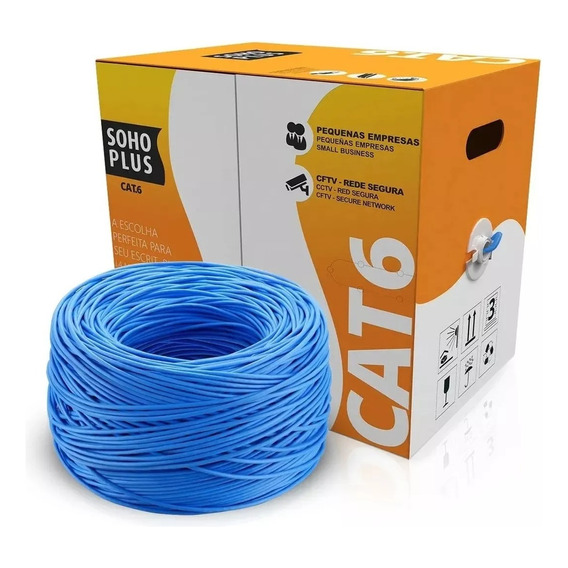 Cabo Rede Furukawa Soho Plus Cat6 305m CMX U/Utp Anti-Chamas