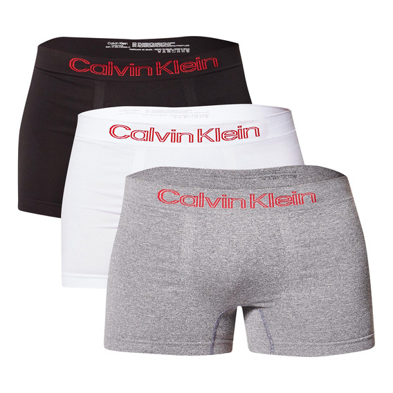 Kit 3 Cuecas Low Rise Trunk Sem Costura Calvin Klein