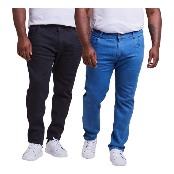 Kit 2 Calça Jeans Masculina Tamanho Grande Plus Size