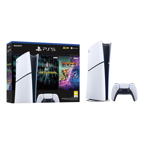 Consola PlayStation 5 Slim Digital 1tb Bundle Ratchet & Clank: Rift Apart, Returnal Color Blanco