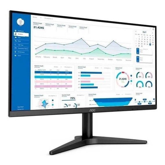 Monitor Led 21.5'' 22b1hm5 Painel Va Hdmi Preto Aoc 110V/220V