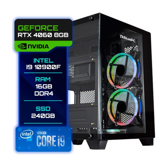 Pc Gamer Bluepc Intel I9 10900f 16gb Rtx 4060 8gb Ssd 240gb