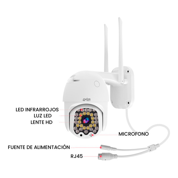 Camara Wifi Seguridad Ip Overtech Ov64ptz 4mp Domo Inteligente