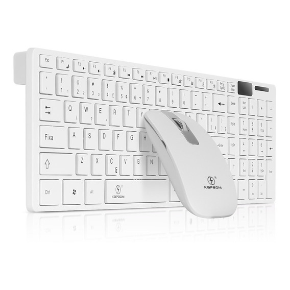 Teclado E Mouse Sem Fio Wireless Usb Super Compacto Premium Cor do mouse Branco Cor do teclado Branco