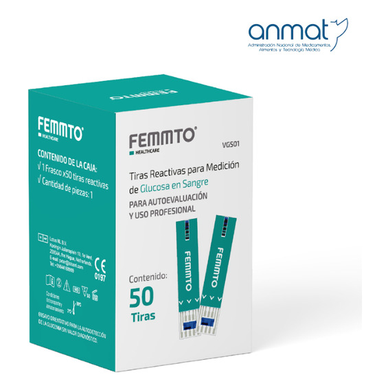 Tiras Reactivas Glucometro Medidor Glucosa Diabetes X 50 Unidades ANMAT