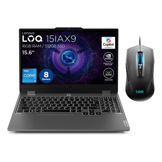 Laptop Gamer Loq Ci5 Rtx3050 16gb 512ssd Color Luna Grey