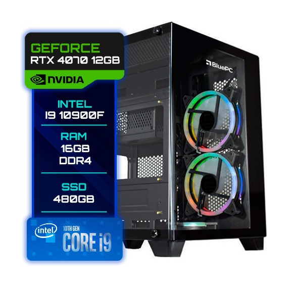 Pc Gamer Bluepc Intel I9 10900f 16gb Rtx 4070 12gb Ssd 480gb